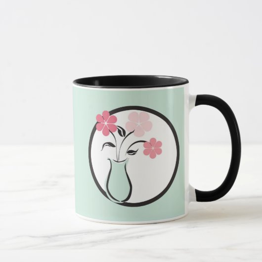 Vase Blumen Tasse (Rechts)