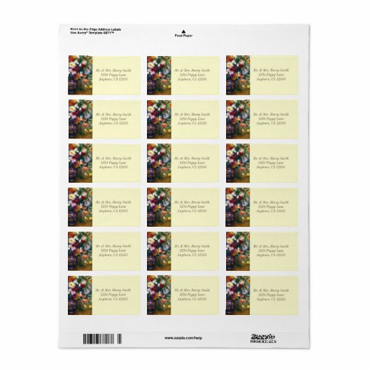 Vase Chrysanthemas Renoir Kunst Adressaufkleber (Vorne)