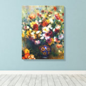 Vase Chrysanthemas Renoir Kunst Leinwanddruck (Insitu (Holzboden))