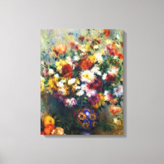 Vase Chrysanthemas Renoir Kunst Leinwanddruck