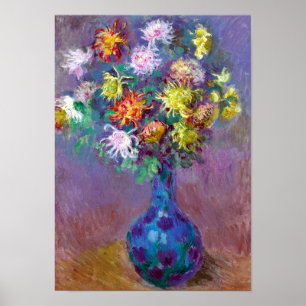 Vase Chrysanthemum Blume, Claude Monet Art Poster