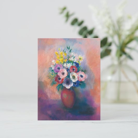 Vase D'anémones | Odilon Redon Postkarte (Stehend Vorderseite)