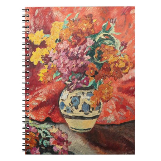 Vase de Fleurs à la Draperie Rouge | Louis Valtat Notizblock (Vorderseite)