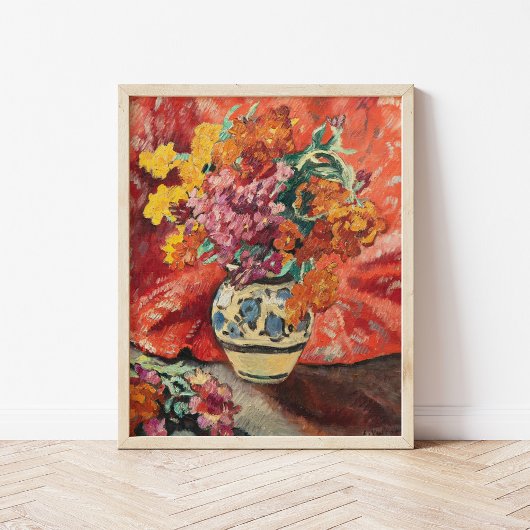 Vase de Fleurs à la Draperie Rouge | Louis Valtat Poster