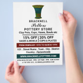 Vase dekorieren, Keramik lagern, Potter-Werbung Flyer (Hand)