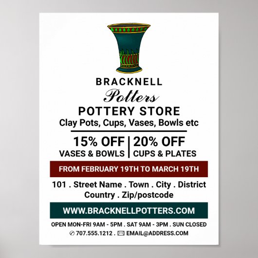 Vase dekorieren, Keramik lagern, Potter-Werbung Poster (Vorne)