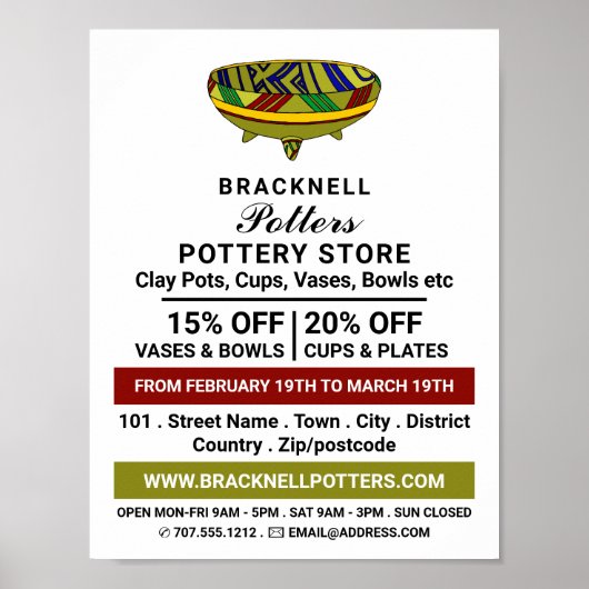 Vase dekorieren, Keramik lagern, Potter-Werbung Poster (Vorne)