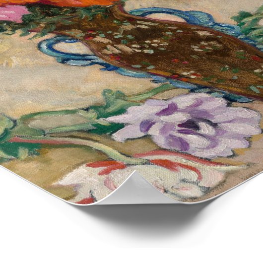 Vase dekoriert mit Anemonen | Louis Valtat Poster (Ecke)