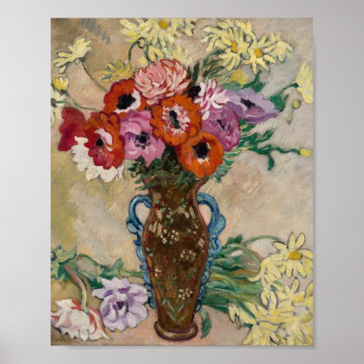 Vase dekoriert mit Anemonen | Louis Valtat Poster (Vorne)