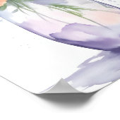 Vase der Aquarellfarben Blume Pastellfarbe Poster (Ecke)