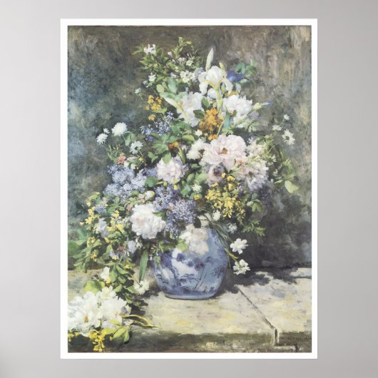 Vase der Blume, 1886 Pierre-Auguste Renoir Poster (Vorne)