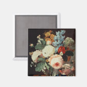 Vase der Blume auf einer Marmorplatte Magnet (Vorderseite/Rückseite)