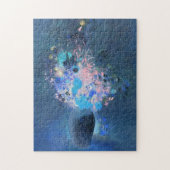 Vase der Blume (Blauer Rendering), Odilon Redon Puzzle (Vertikal)