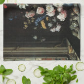 Vase der Blume durch ein Fenster, Balthasar van de Geschirrtuch (Gefaltet)