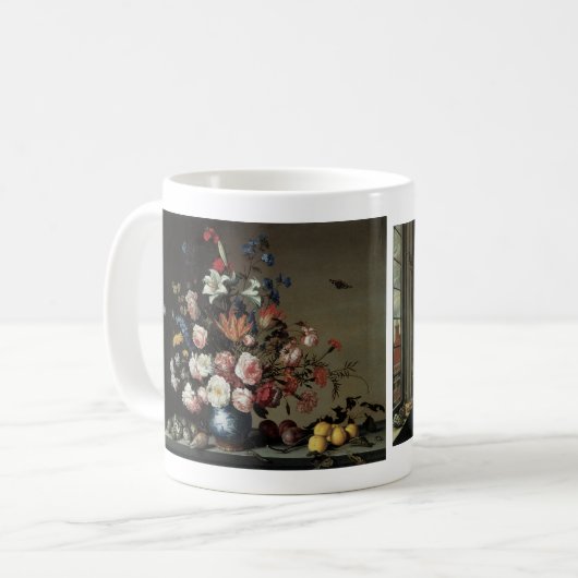 Vase der Blume durch ein Fenster, Balthasar van de Kaffeetasse (Vorderseite Links)