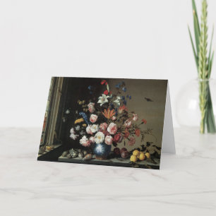 Vase der Blume durch ein Fenster, Balthasar van de Karte