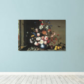 Vase der Blume durch ein Fenster, Balthasar van de Leinwanddruck (Insitu (Holzboden))