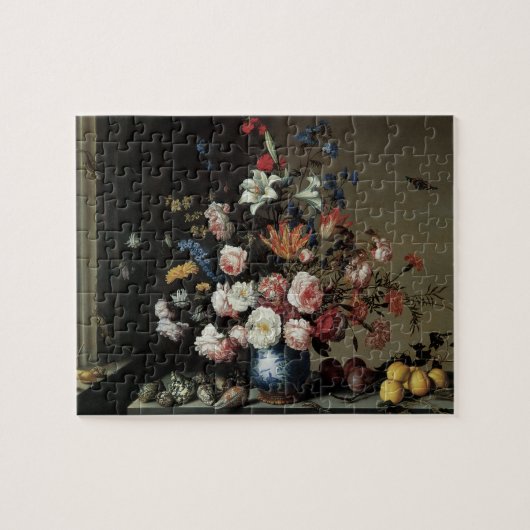 Vase der Blume durch ein Fenster, Balthasar van de Puzzle (Horizontal)