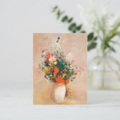 Vase der Blume durch Redon Post-Impressionist Postkarte (Stehend Vorderseite)