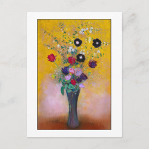 Vase der Blume durch Redon Postkarte