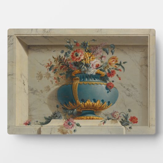 Vase der Blume in einer Nische Fotoplatte (Vorderseite)
