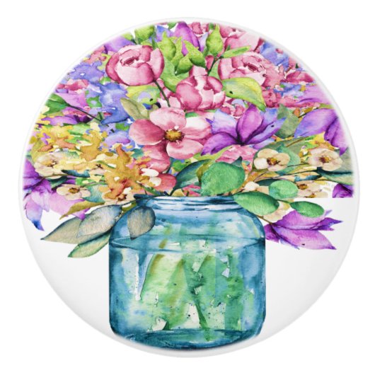 Vase der Blume Keramik Schubknöpfe Keramikknauf (Vorderseite)