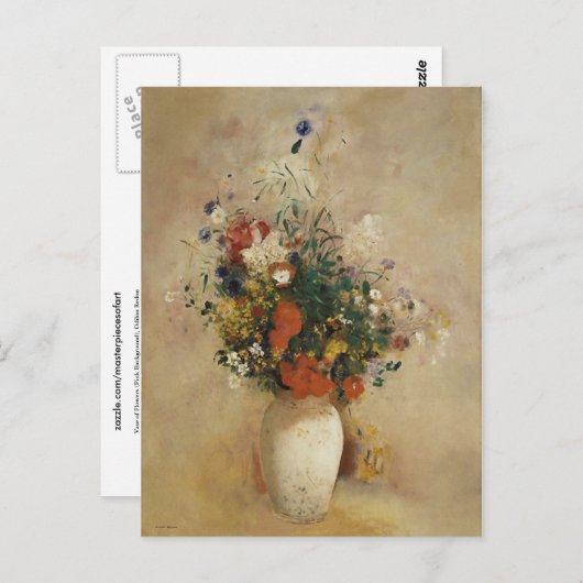 Vase der Blume, Odilon Redon Fine Art Postkarte (Vorne/Hinten)