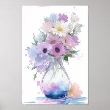 Vase der Blume Pastell Aquarellfarben Blume