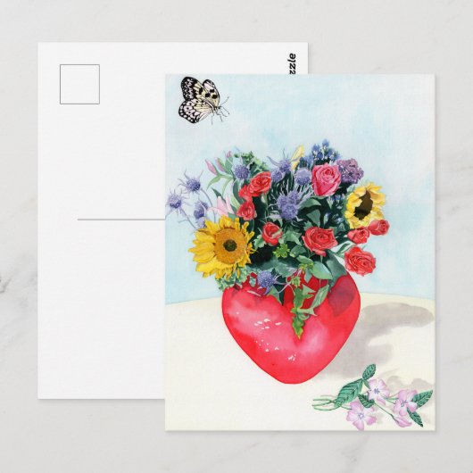 Vase der Blume Postkarte (Vorne/Hinten)