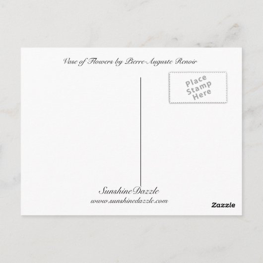 Vase der Blume Postkarte (Rückseite)