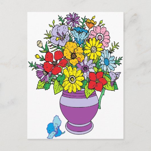 Vase der Blume Postkarte (Vorderseite)