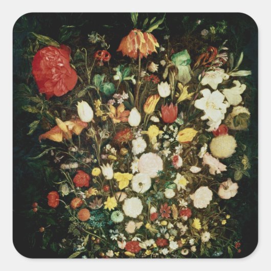 Vase der Blume Quadratischer Aufkleber (Vorderseite)
