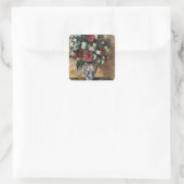Vase der Blume Quadratischer Aufkleber (Tasche)