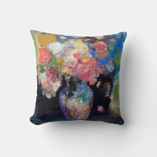 Vase der Blume, Redon Kissen (Vorderseite)