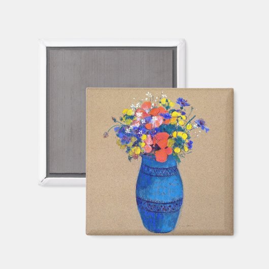 Vase der Blume, Redon Magnet (Vorderseite/Rückseite)