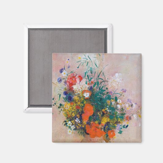 Vase der Blume, Redon Magnet (Vorderseite/Rückseite)
