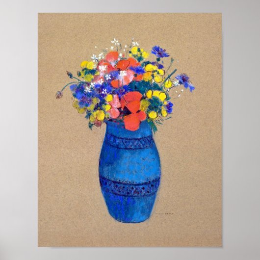 Vase der Blume, Redon Poster (Vorne)