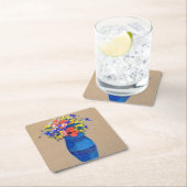 Vase der Blume, Redon Rechteckiger Pappuntersetzer (Vor Ort)