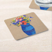 Vase der Blume, Redon Rechteckiger Pappuntersetzer (angewinkelt)