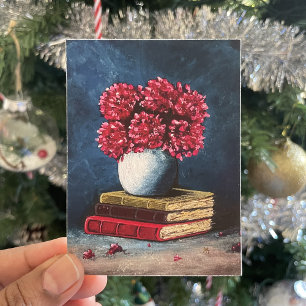 Vase der Blume Rosa blaue Bücher lesen Stillleben Poster
