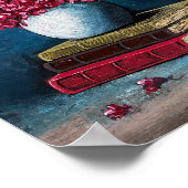 Vase der Blume Rosa blaue Bücher lesen Stillleben Poster (Ecke)