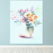 Vase der Blume Stretched Canvas Print Leinwanddruck (Insitu (Holzboden))