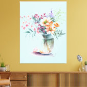 Vase der Blume Stretched Canvas Print Leinwanddruck (Insitu (Wohnzimmer))