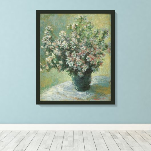 Vase der Blume von Claude Monet Leinwanddruck (Insitu (Holzboden))