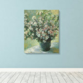 Vase der Blume von Claude Monet Leinwanddruck (Insitu (Holzboden))