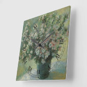 Vase der Blume von Claude Monet Quadratische Wanduhr (Winkel)