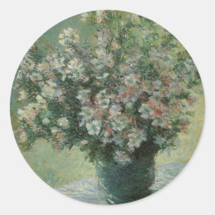 Vase der Blume von Claude Monet Runder Aufkleber