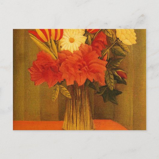 Vase der Blume von Henri Rousseau Postkarte (Vorderseite)