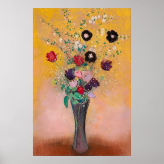 Vase der Blume von Odilon Redon Poster (Vorne)
