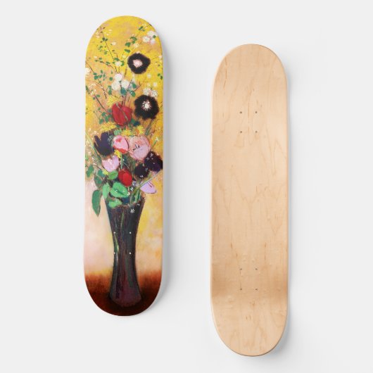 Vase der Blume von Odilon Redon Skateboard (Vorderseite)